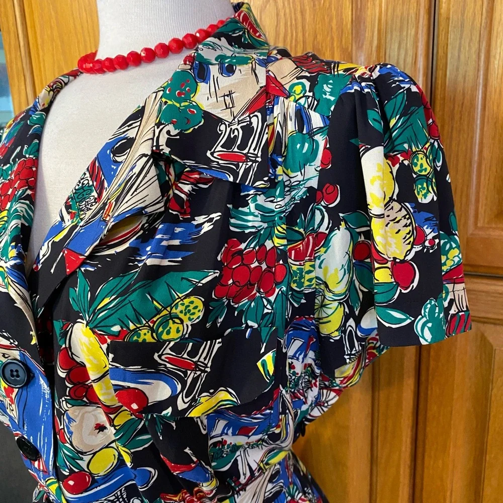 RETROSPEC’D “EVITA” FORTIES RAYON PEARL HABOR DRESS PINUP VINTAGE STYLE - Picture 10 of 13